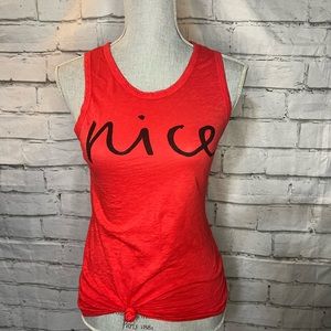 Sundry “Nice”’ size 2 Red tank top knot in the front